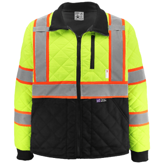 FrogWear® HV High-Visibility Insulated Winter Jacket with Quilted Polyester Pongee Exterior - GLO-QJ1