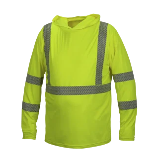 Pyramex Class 3 Hi-Vis Lightweight Moisture Wicking Long Sleeve Hoodie with Reflective Striping – RLPH1